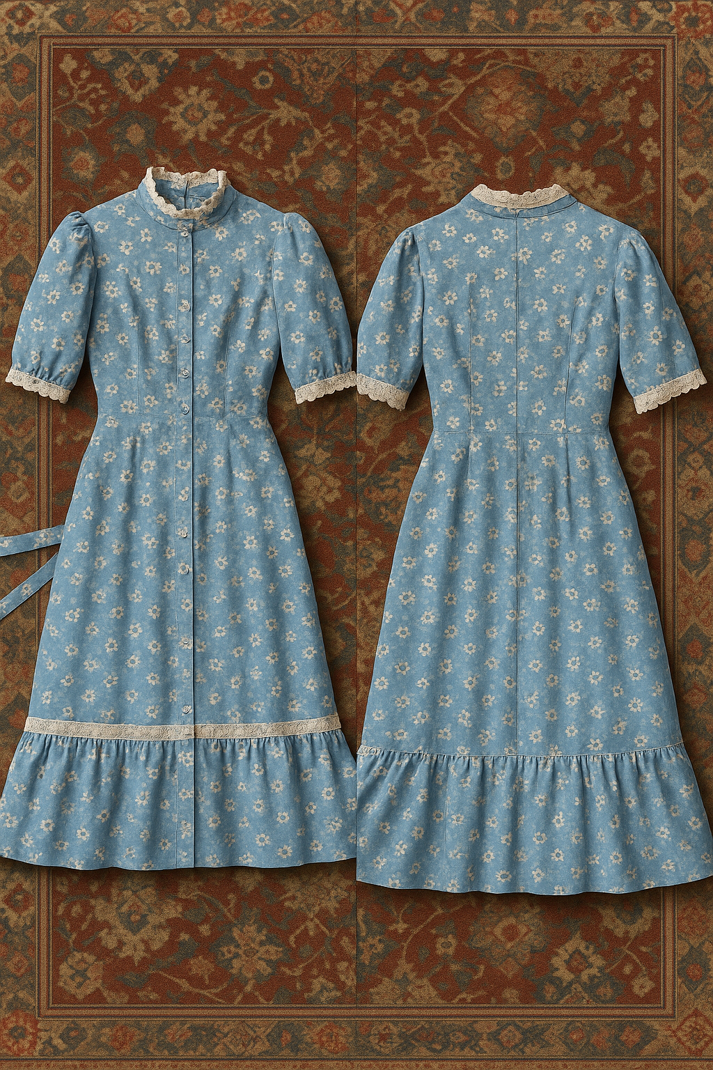 Blue Daisy Cottage Dress (4–7 Years)