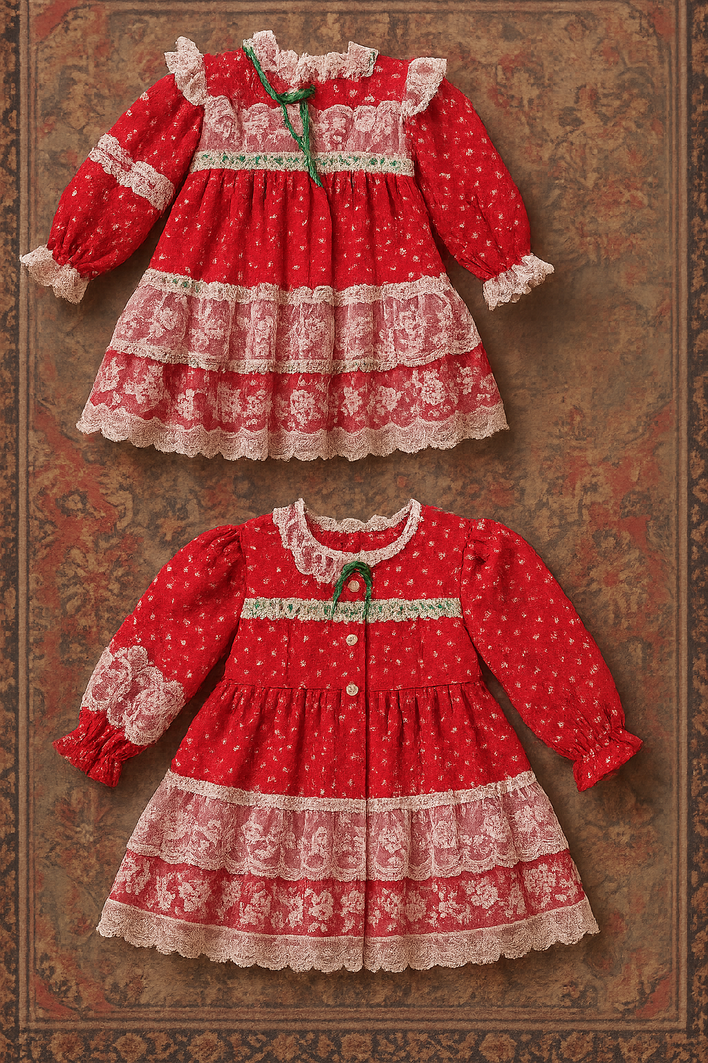Coral Florentine Tiered Dress