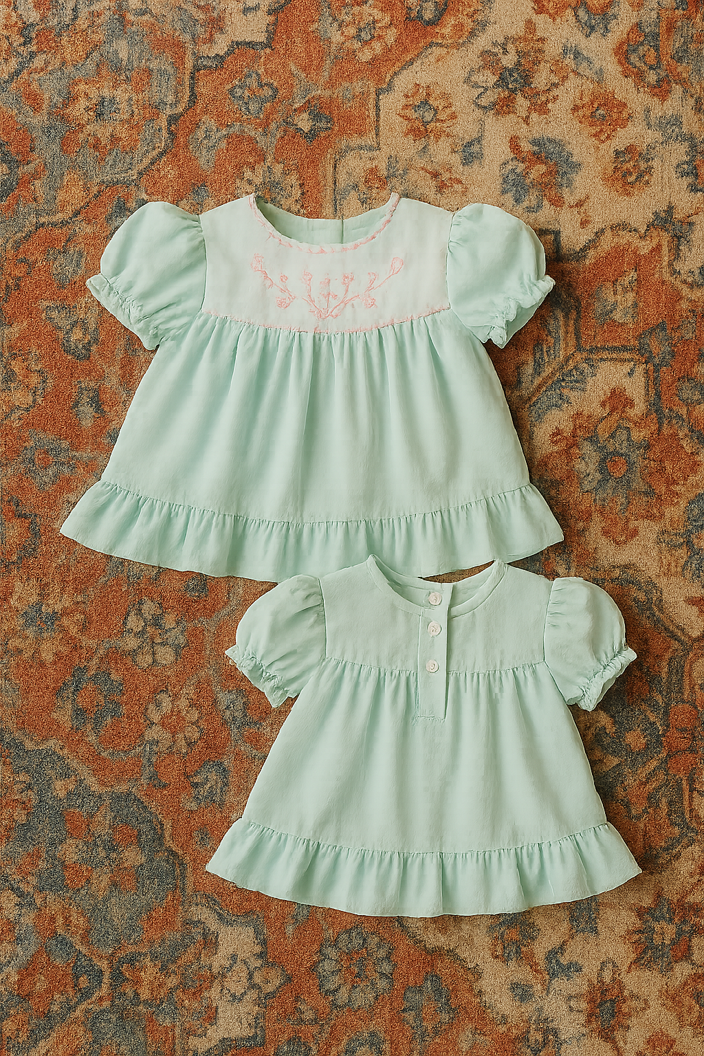 Mint Blossom Baby Dress