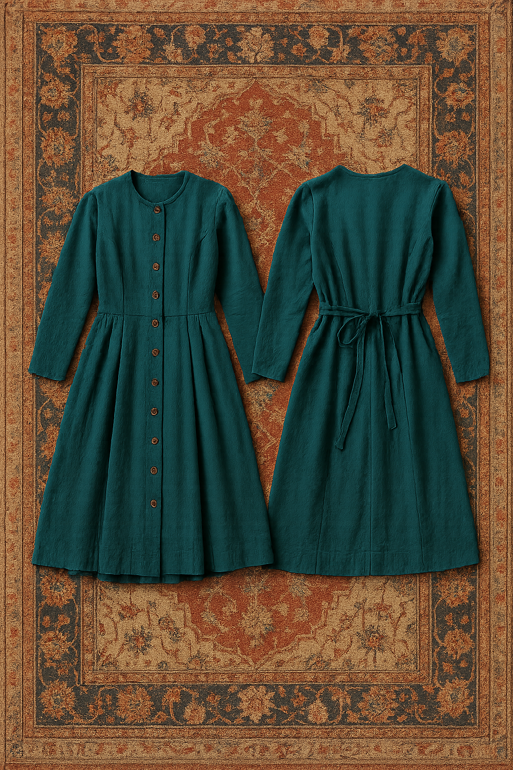 Forest Belle Button Dress (5–8 years)