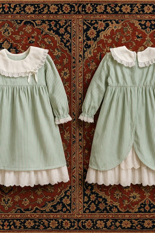 Green Apple Blossom Dress (4-7 Years)