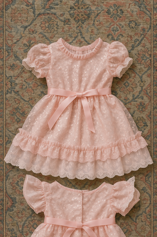 Blush Lace Peony Dress (18–24 Months)
