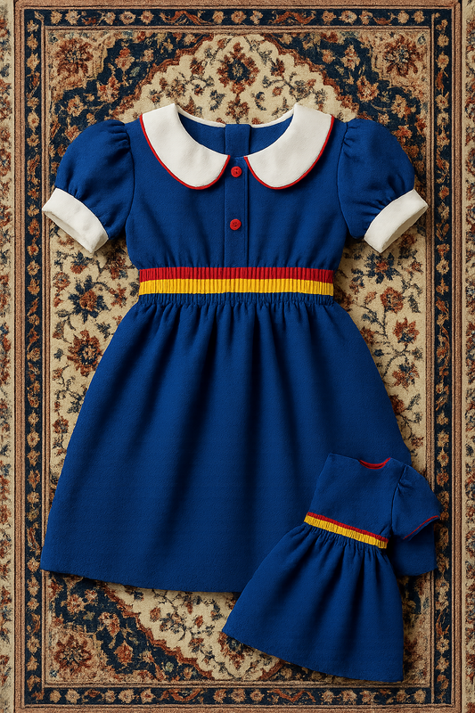 Classic Royal Blue Sister Dress (4–7 Years)