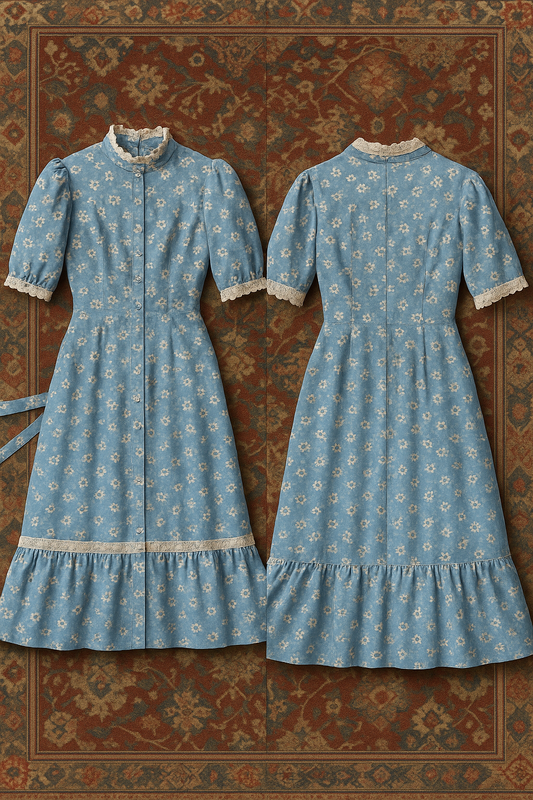 Blue Daisy Cottage Dress (4–7 Years)