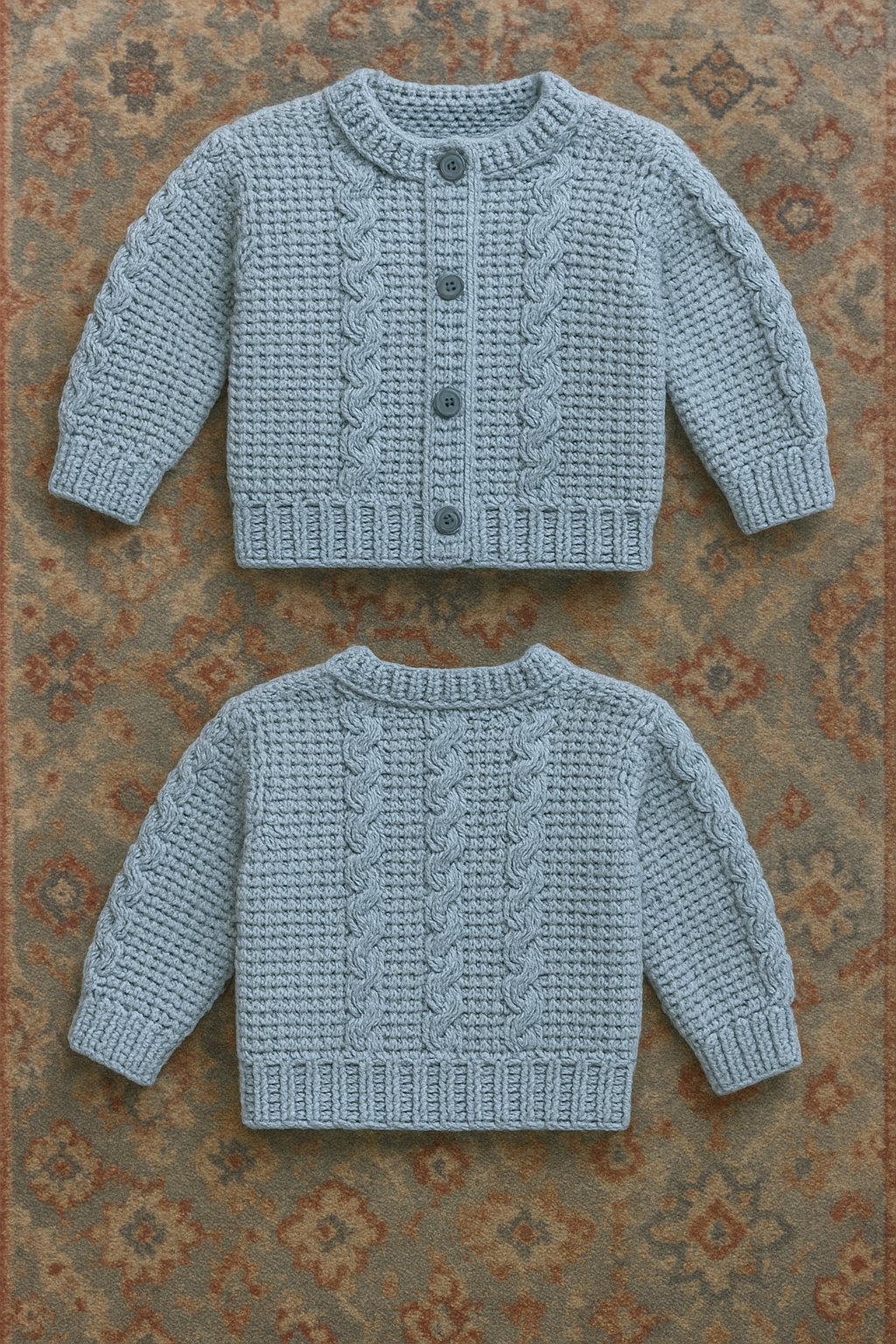 Long sleeve knitted sweater, ages 6months-18 months