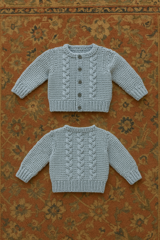 "Misty Meadow" Baby Cardigan (6–9 months)