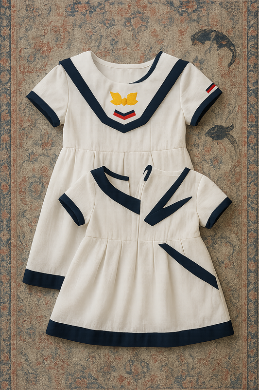 Tides Sailor Set – Cream & Navy