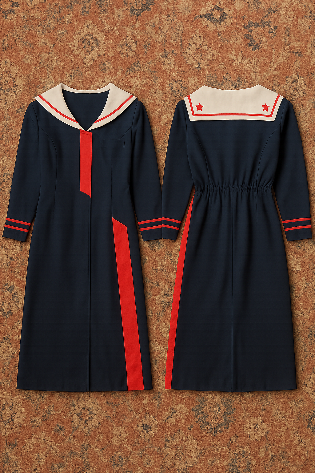 Starboard Admiral Sailor jumper – Navy & Crimson Elegance (Up to Age 6)