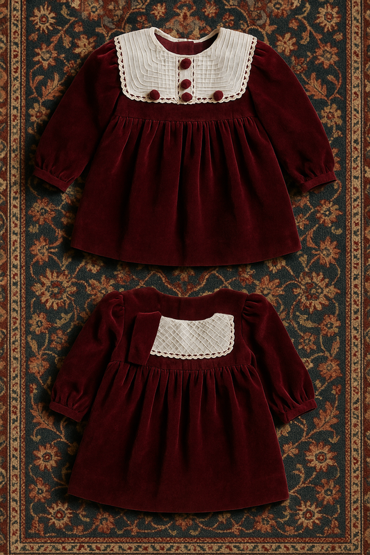 Burgundy Majestic Lace Dress (9 months – 3T)